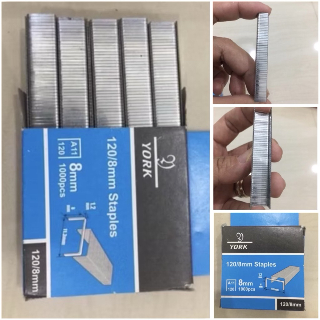 YORK 8mm ( 1000pcs ) asli original Anak hekter tembak TEBAL BAGUS Staples 8m. R23 york 1.000pcs isi 