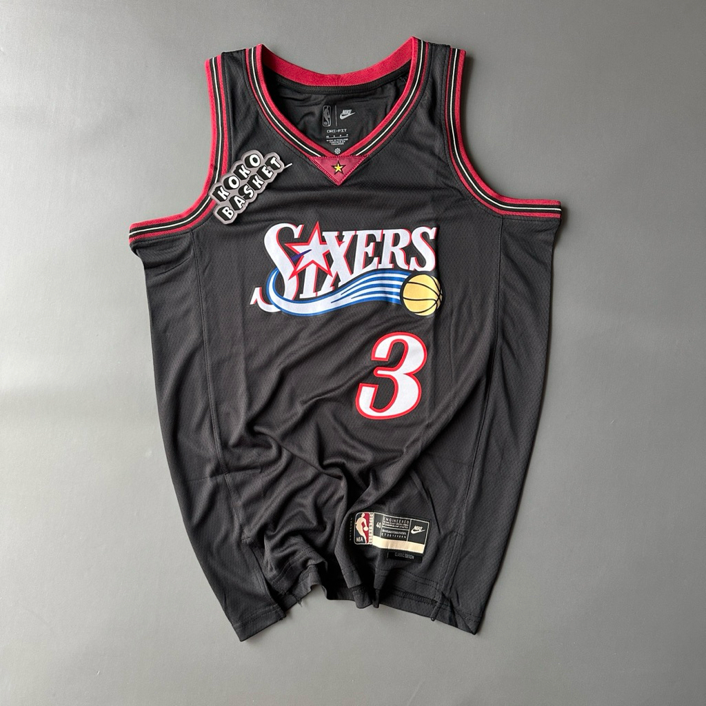Heat Press Jersey Sixers Throwback #3 IVERSON | Baju Basket