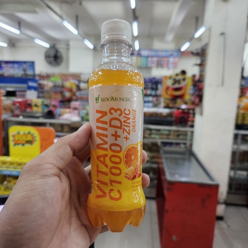 PCS 300ML - MINUMAN SIDOMUNCUL VIT C 1000 + ZINC + D3  ( 1DUS ISI 12 PCS )( 1/2DUS ISI 6 BOTOL ) / 9