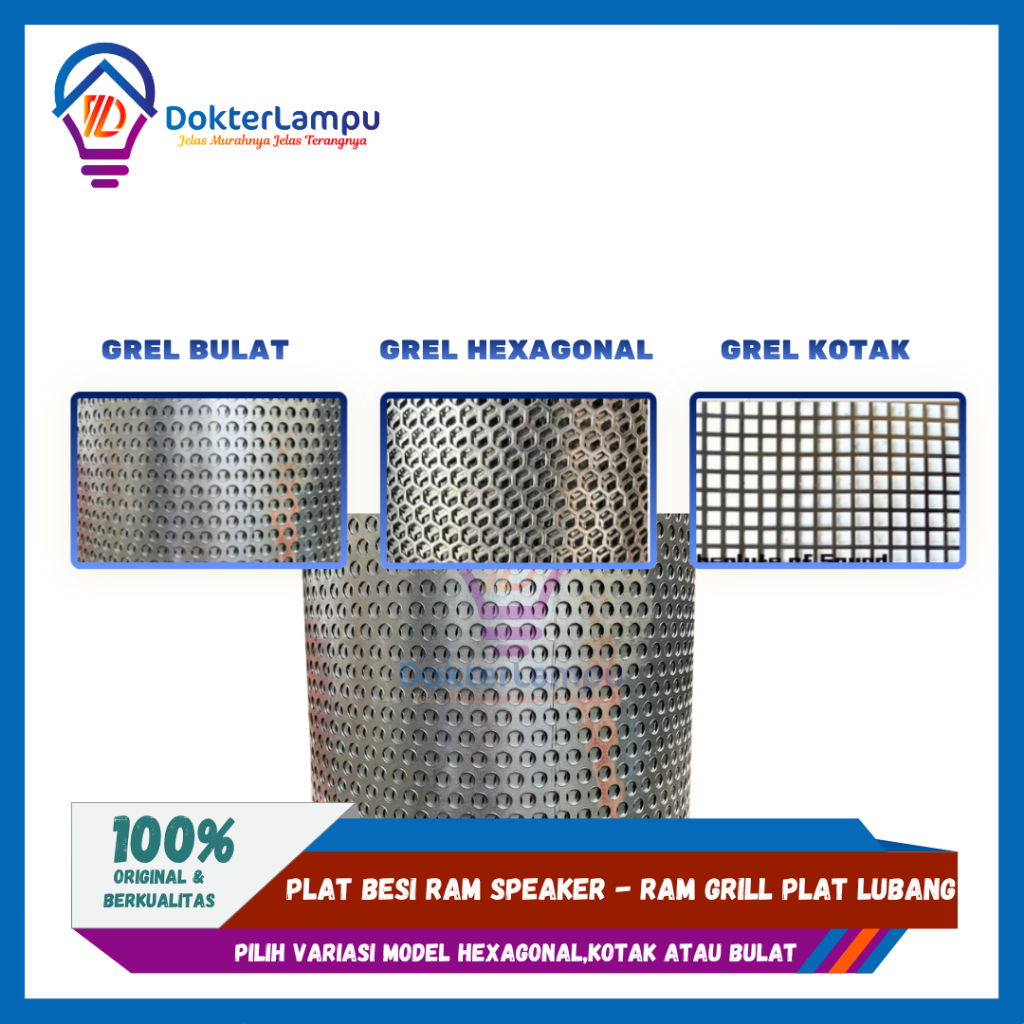 Ram box speaker lubang kotak ukuran 60x120 GRILL BOX SPEAKER