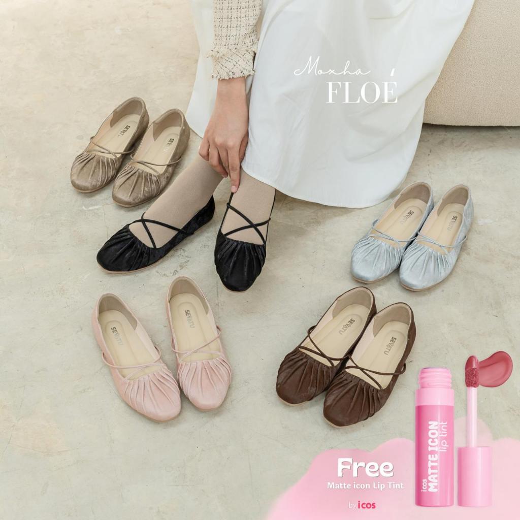 Moxha FLOE Flatshoes sepatu lebaran wanita flat SEVATU New Material anti lecet