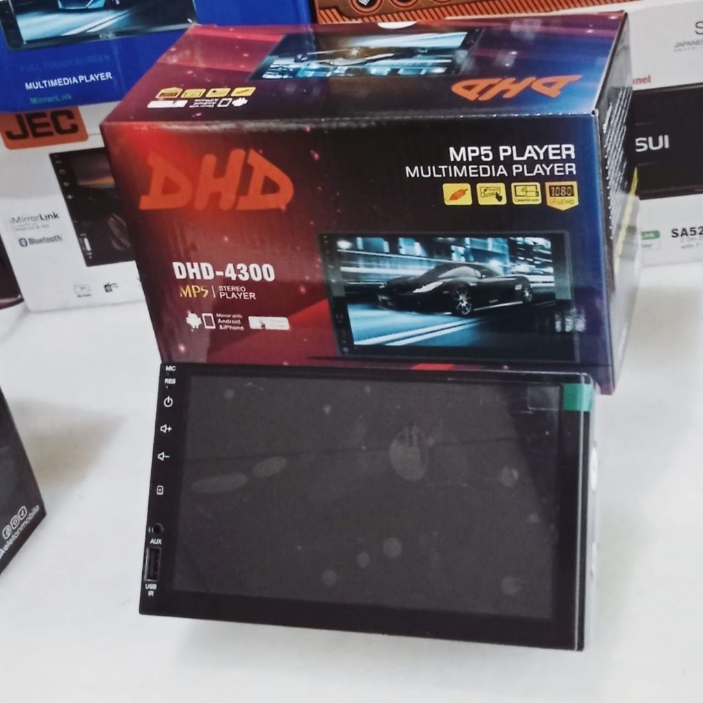 Head Unit Double din 7" DHD Bluetooth Tape Mobil Mp5 Mirror Link Deckles Layar Sentuh