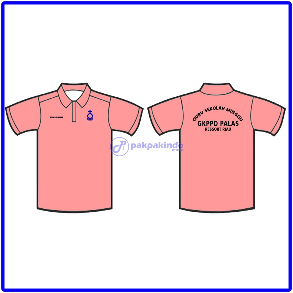 BISA CUSTOM - BAJU SERAGAM KAOS KERAH GURU SEKOLAH MINGGU GKPPD
