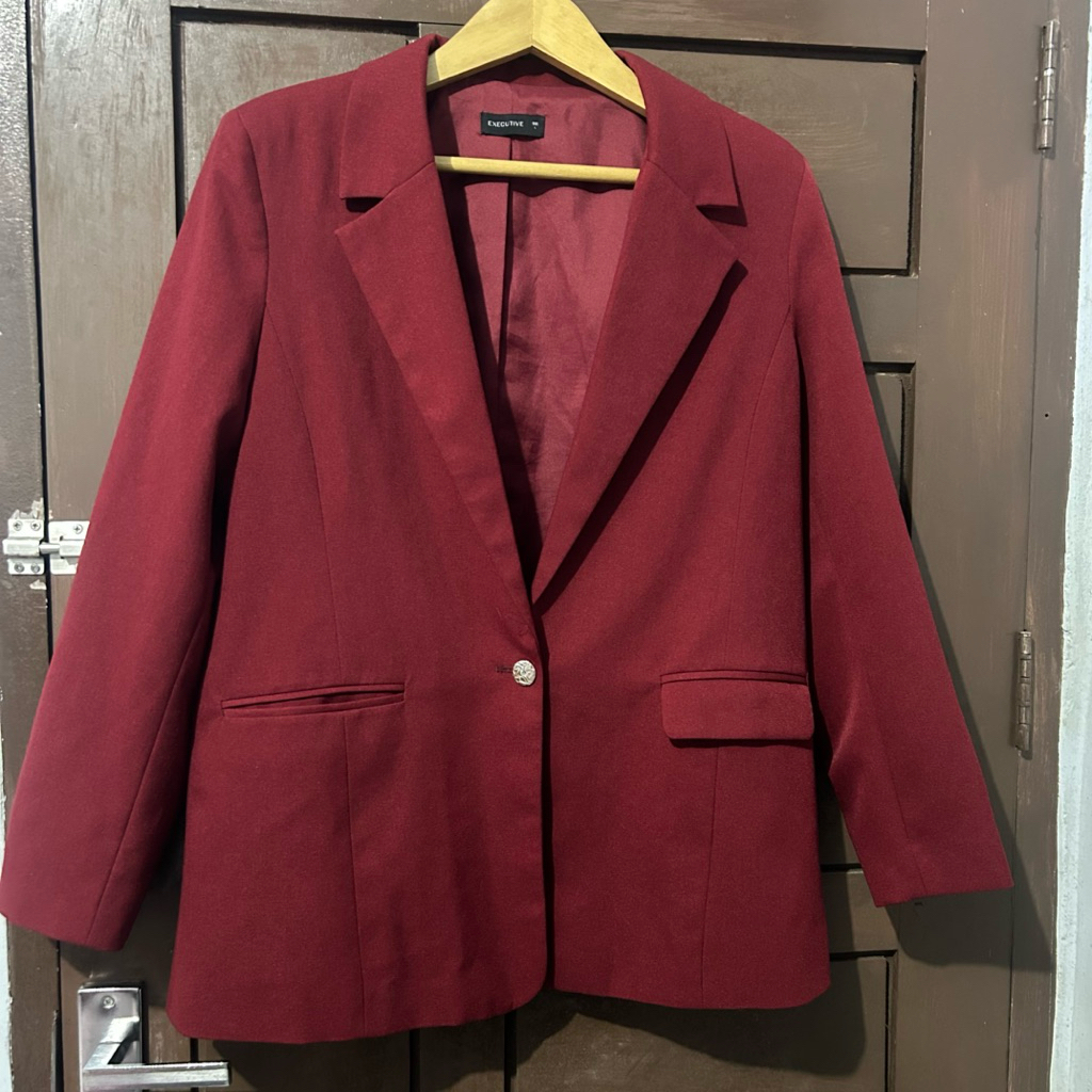 EXECUTIVE BLAZER WANITA MERAH ATASAN FORMAL KANTOR WANITA OFFICE LOOK TERBARU