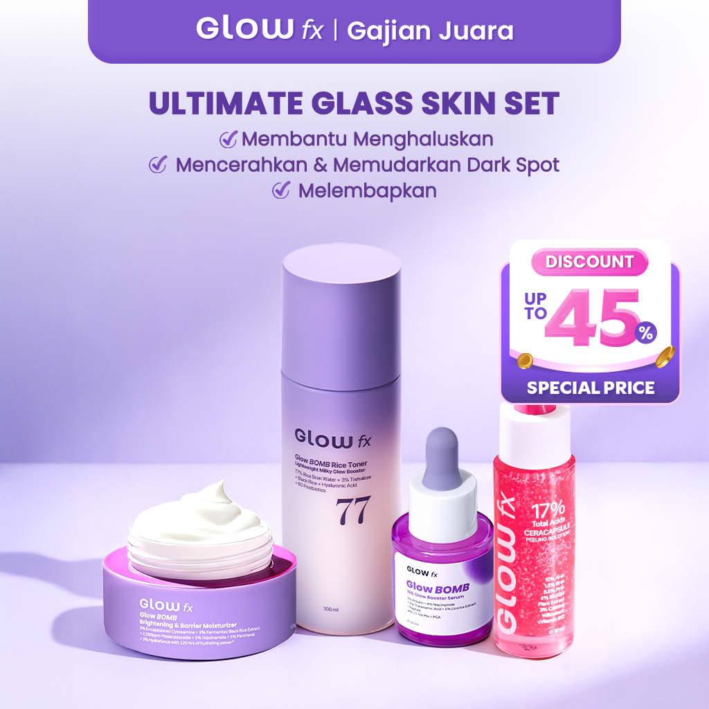 [LIMITED STOCK][4PCS] GLOW FX Ultimate Glass Skin Set - Glow Bomb Toner 100ml, Glow Bomb Serum 20ml,