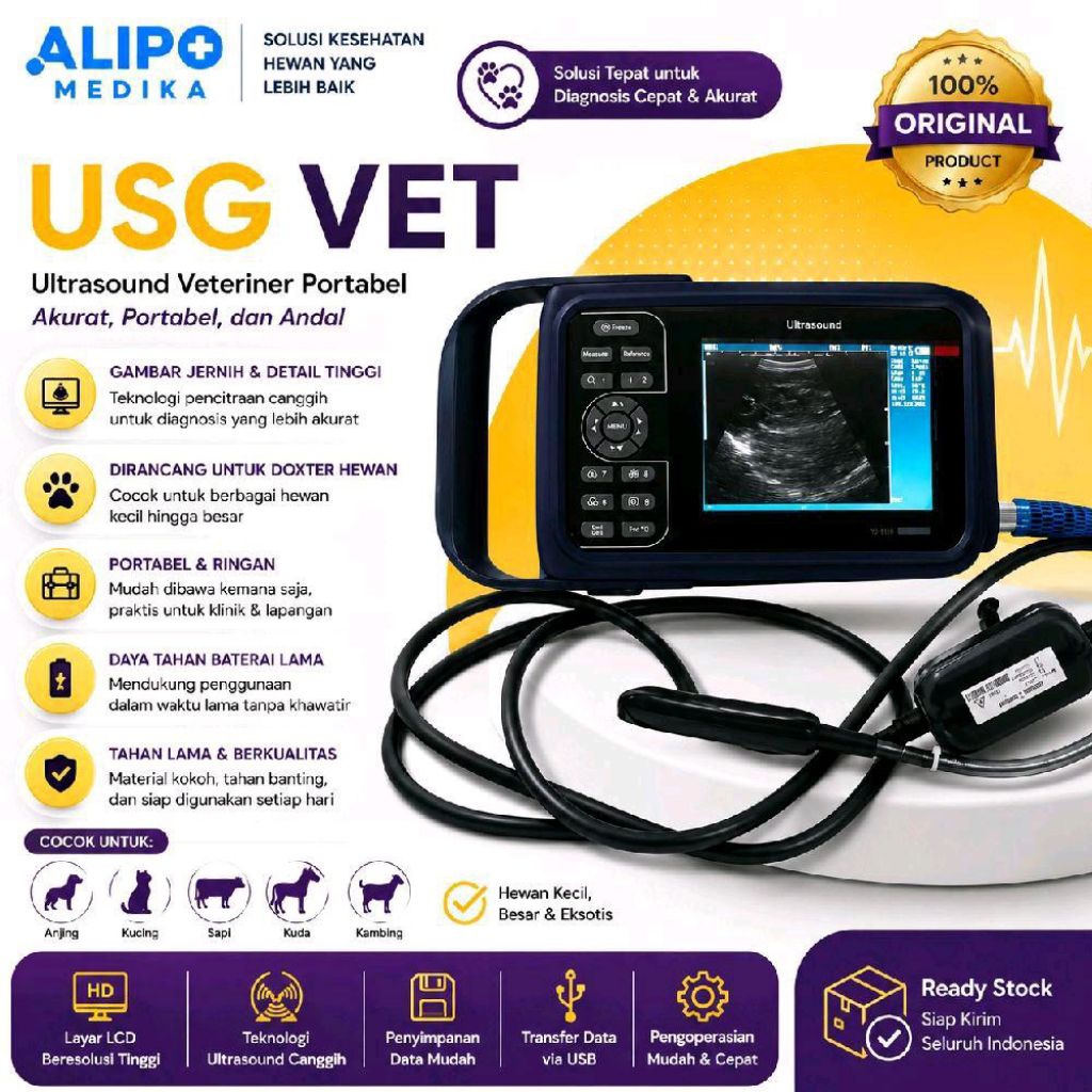 USG Vet SUN-808F Ultrasound Veterinary / USG hewan Portable
