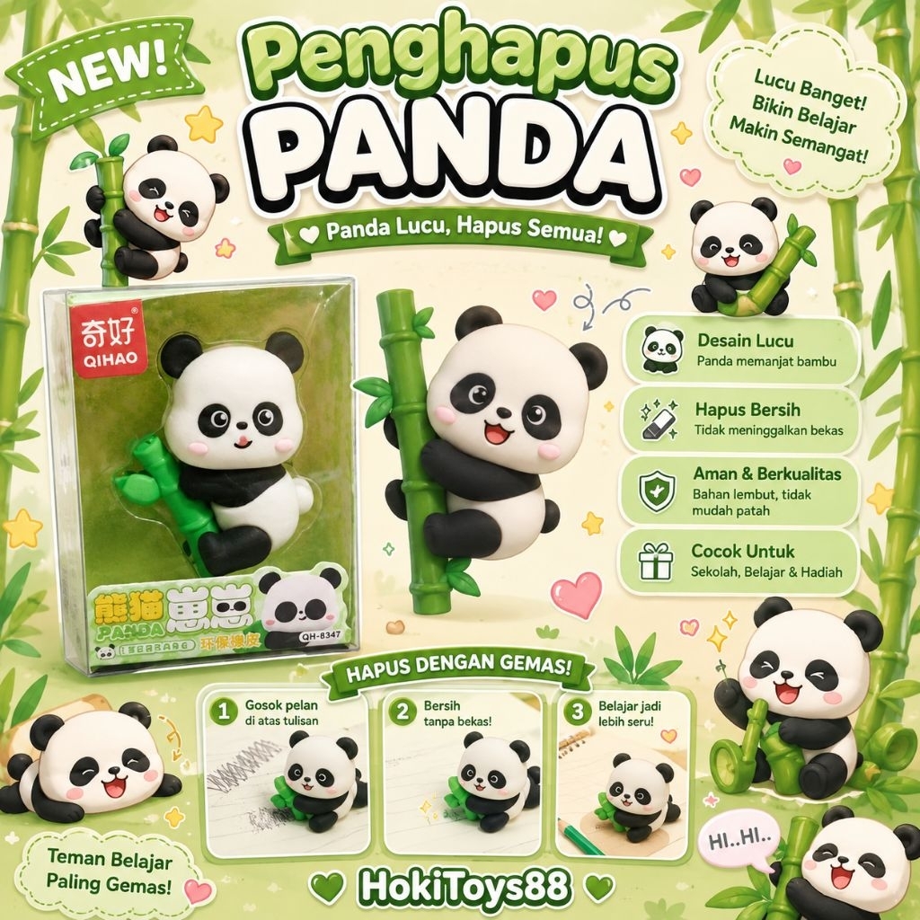 Penghapus Panda QIHAO / Eraser Karakter Anak