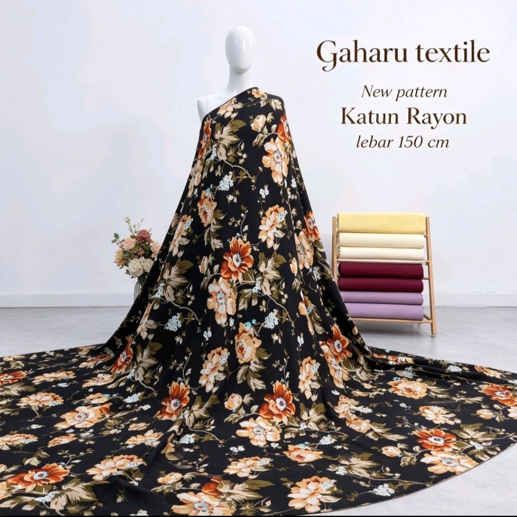 new bahan katun rayon viscose - rayon katun viscose motif - rayon meteran (CTK)
