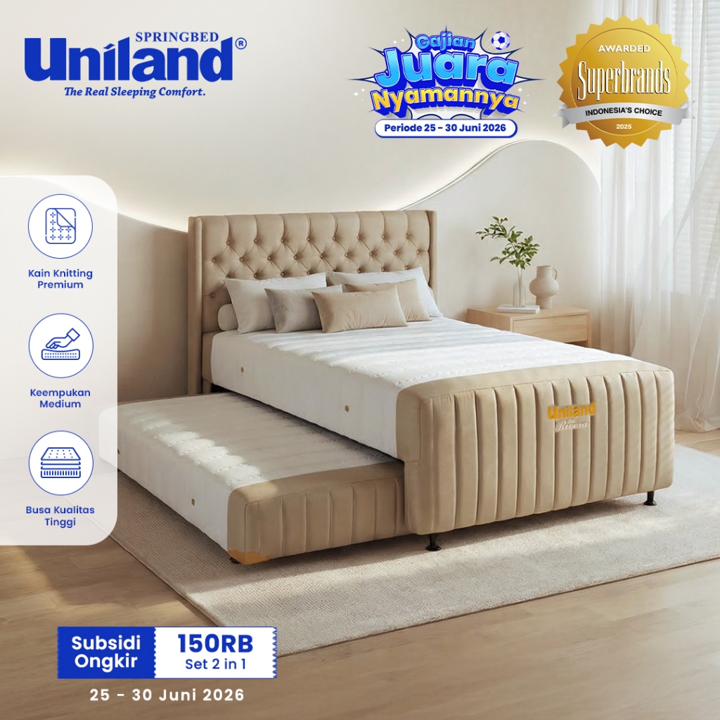 Uniland Springbed 2 in 1 Rivera Ashton - Kasur Spring Bed Sorong 2in1