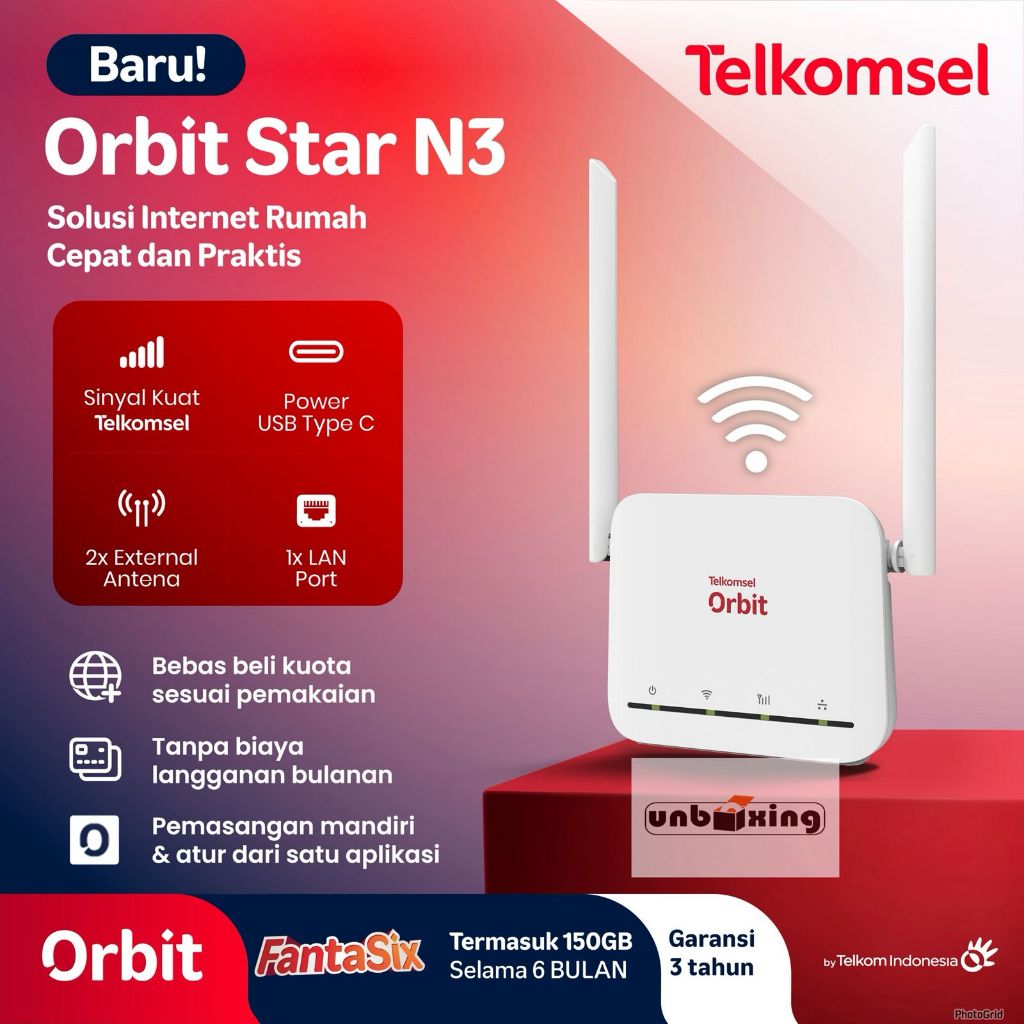 TELKOMSEL ORBIT STAR G1 MODEM WIFI 4G HIGH SPEED FREE TELKOMSEL 150GB