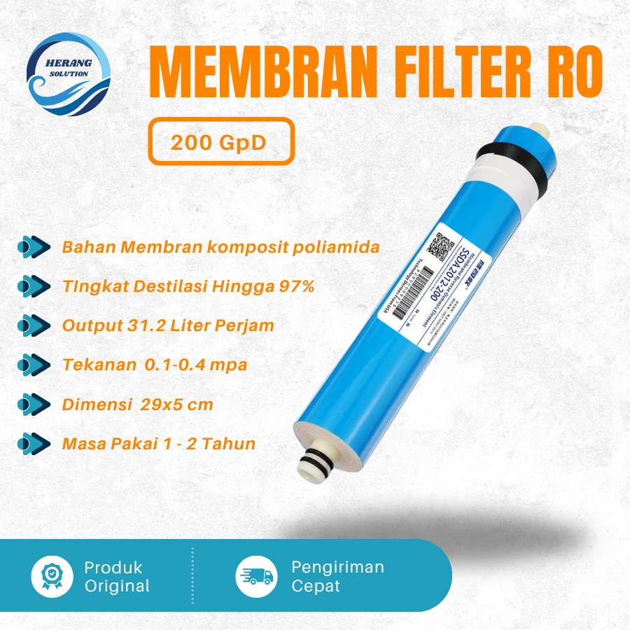 Membran RO 200 Gpd Filter Air Membrane RO Filter Air RO 200 Gpd  Refill Filter  Penjernih Air Minum