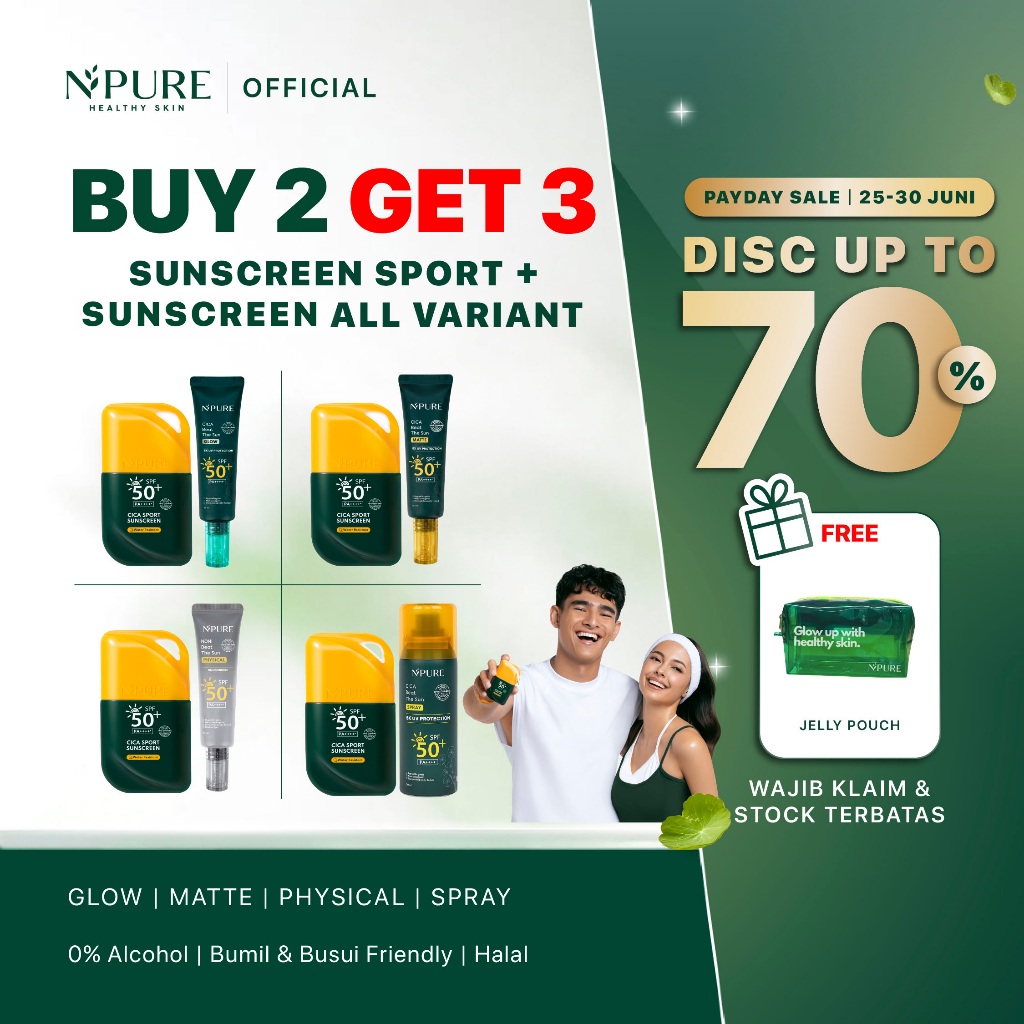 [BUY 2 FREE GIFT] NPURE - Bundle Sunscreen Sport 40 ml + Sunscreen All Varian / Sunscreen Physical 3
