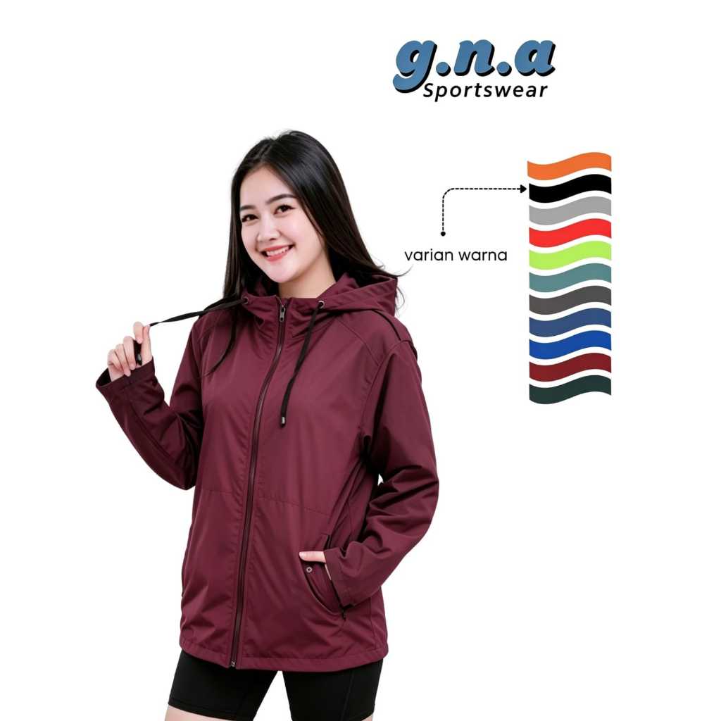 GNA FASHION SPORT / JAKET PARASUT UNISEX / OLAHRAGA LARI GYM
