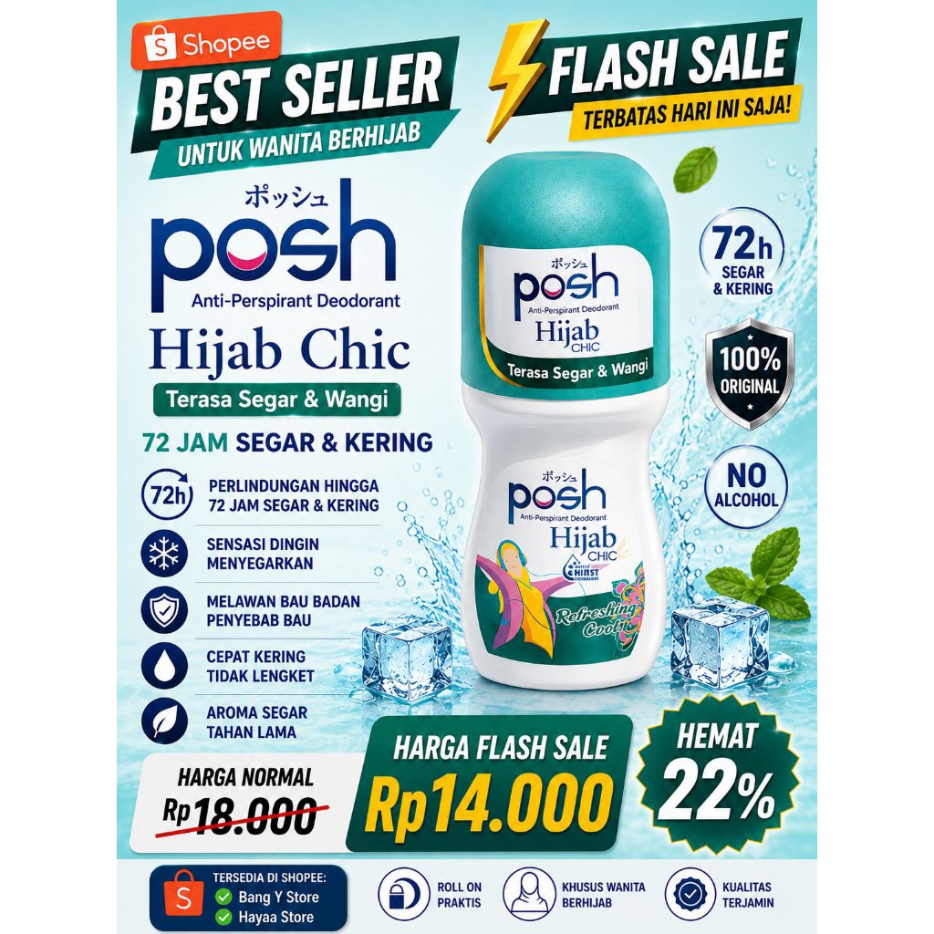 POSH Hijab Chic Roll On Deodorant POSH HIJAB HIJAU