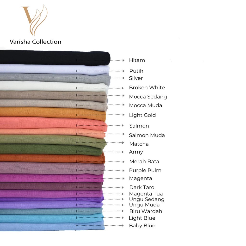 VARISHA Paris Jadul Kerudung Segiempat Hijab Paris Polos VARISHA Collection