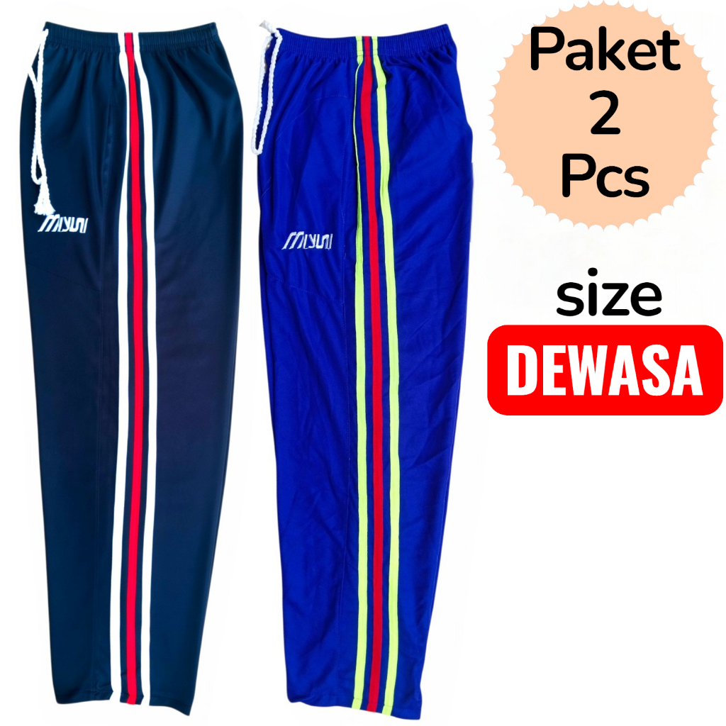 celana trening paket 2 pcs celana panjang olahraga celana harian bahan lotto elvana nyaman dipakai t