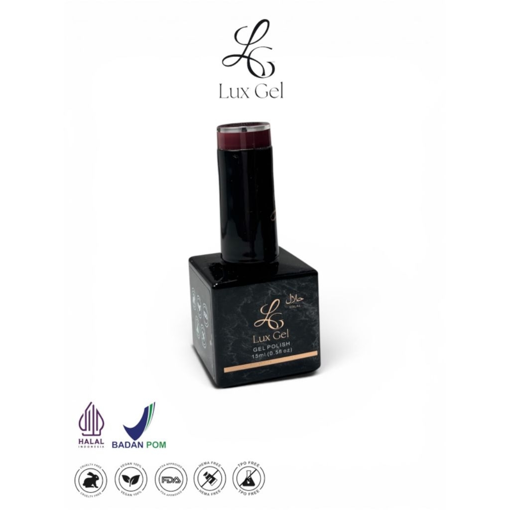 (BPOM & HALAL MUI) Lux Gel Nail Polish L-016 Red Wine