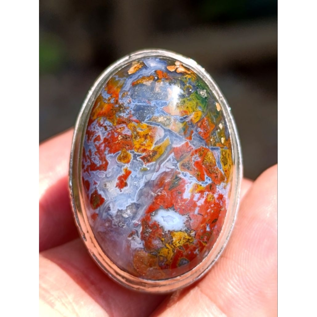 cincin batu akik pancawarna super jos jreng lain bacan doko phyrus persia