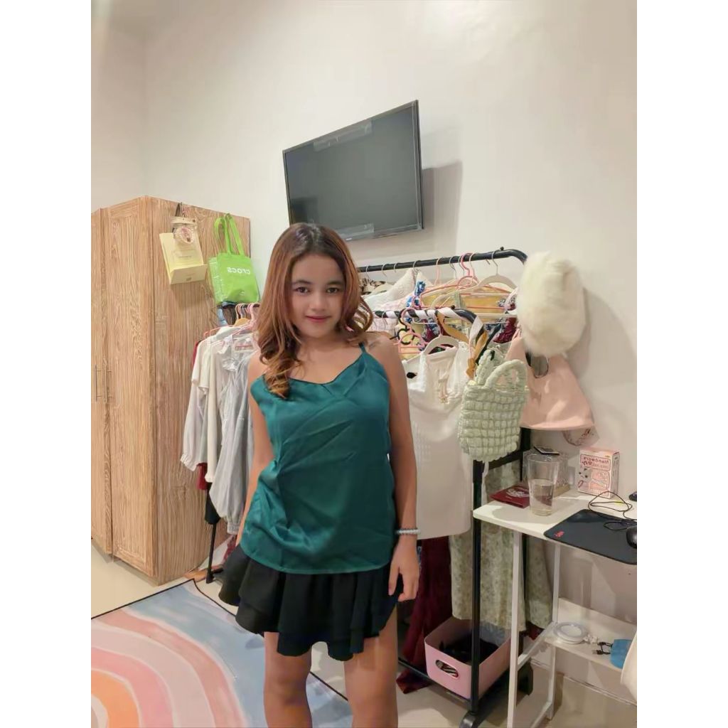 TANK TOP HIJAU SEXY BAHAN LICIN NYAMAN MURAH