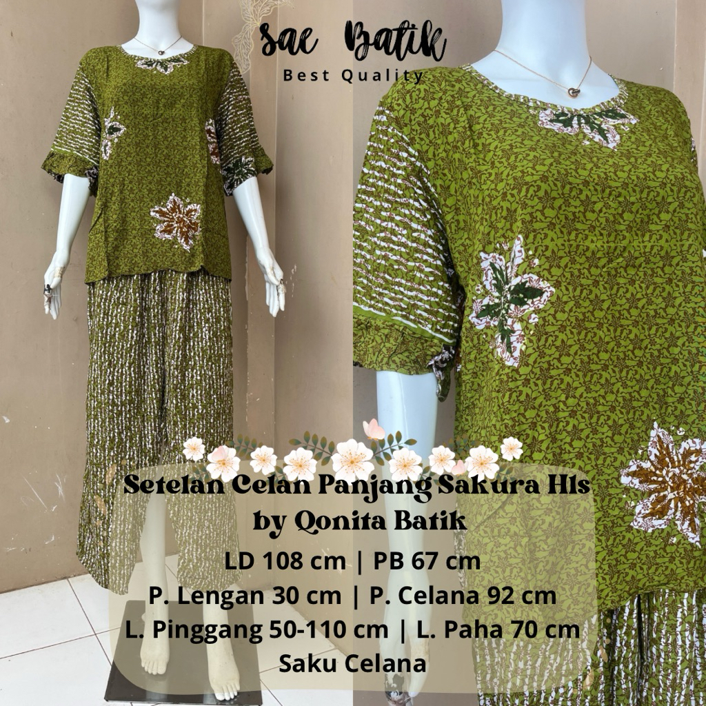 Setelan Celana Panjang / Oneset Spj Sakura Hls By Qonita Btauk Pekalongan