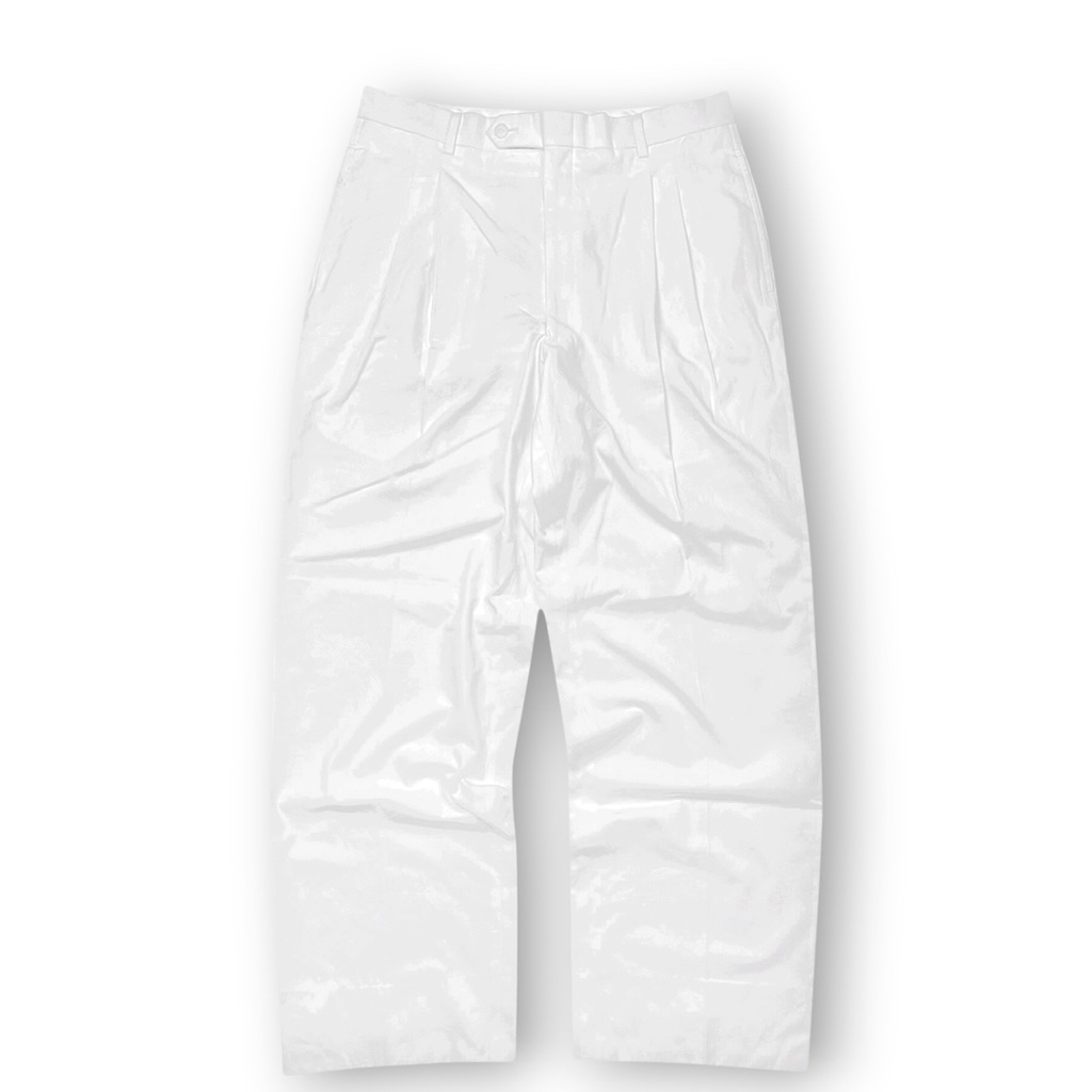 Moschino Jeans Double Pleated Vintage White Trousers Regular Fit