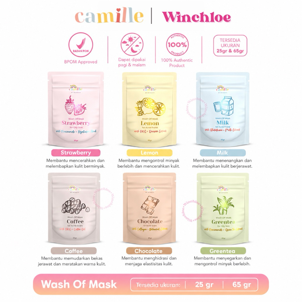 [WINCHLOE] MASKER CAMILLE BEAUTY BY NADSHAVV CAMILLE BPOM APPROVED/ MASKER CAMILLE BEAUTY/ FACEMASK 