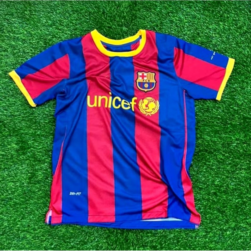 ( RETRO ) VINTAGE JERSEY BOLA BARCA HOME FINAL LONDON 2010 GRADE ORI