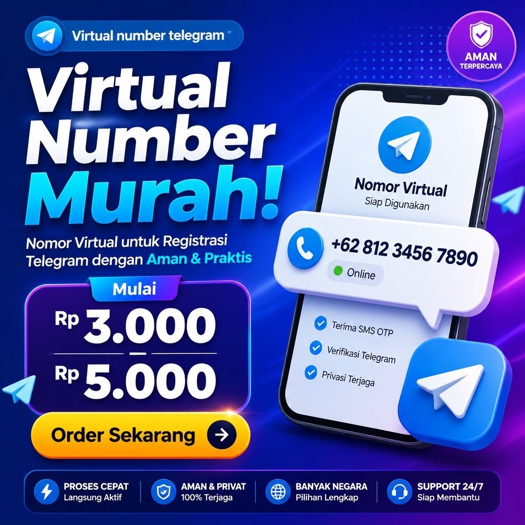 Nomor Virtual Telegram Indonesia Luar Negeri OTP Murah Aktif Verifikasi Akun Second Virtual Number