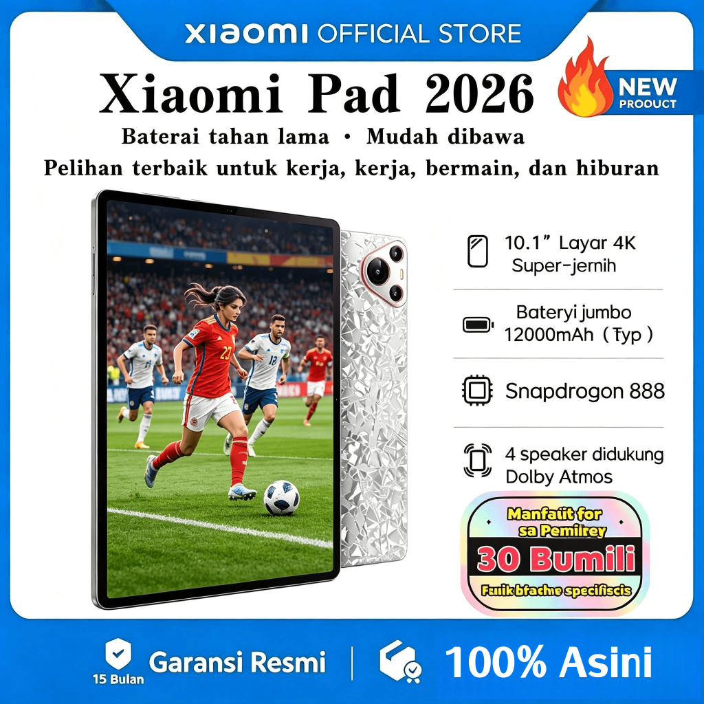 [Buy 1 Get 7 Free] Xiaomi Pad 5G 10.1" 16GB+1TB Snapdragon 888 | 120Hz OLED FullView | Tablet Androi