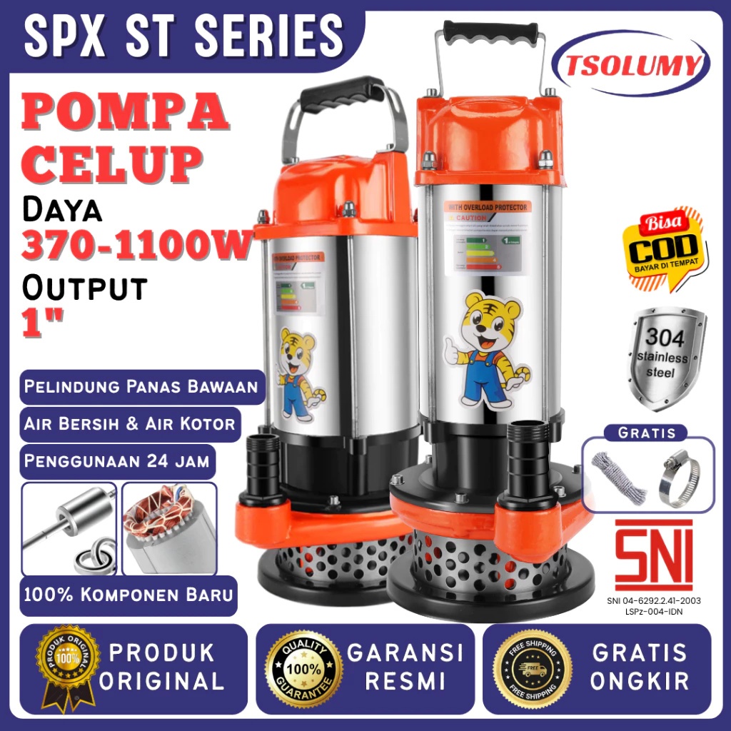 Tsolumy Pompa Celup SPX-370ST SPX-750ST Pompa Celup Pompa Sawah Pompa Rumah Tangga