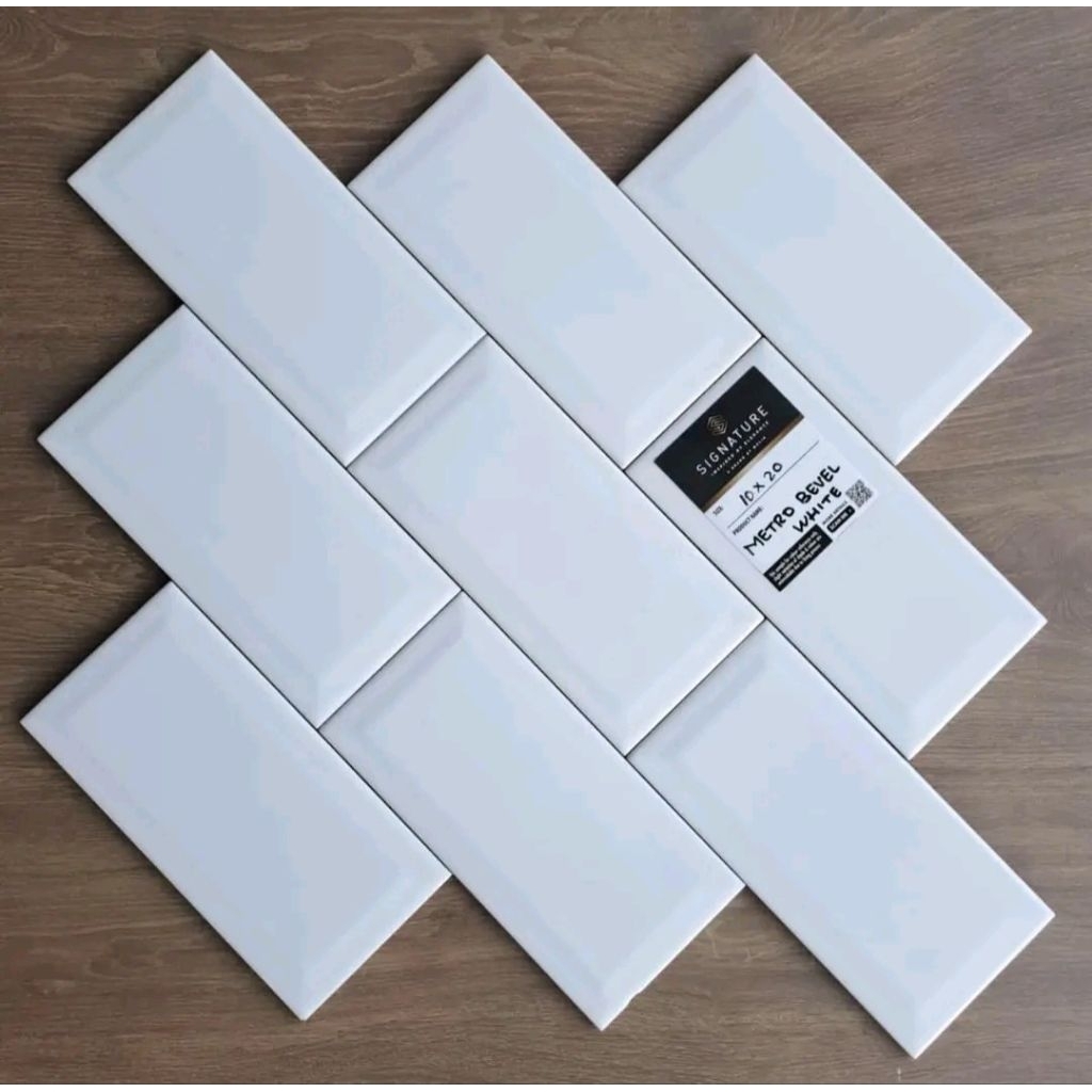 Keramik Subway Bevel 10x20 Glossy White