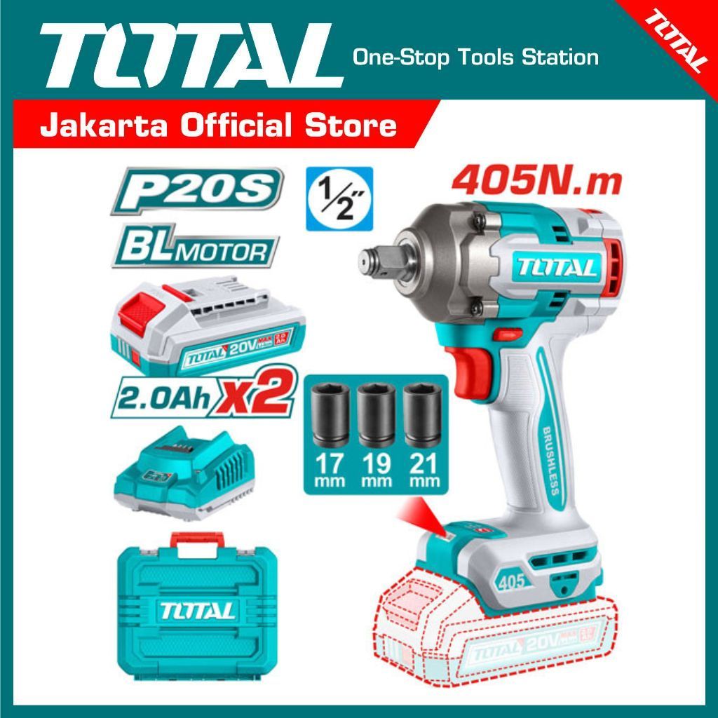 TOTAL Cordless impact wrench/ Impact Kunci Pas TIWLI20451