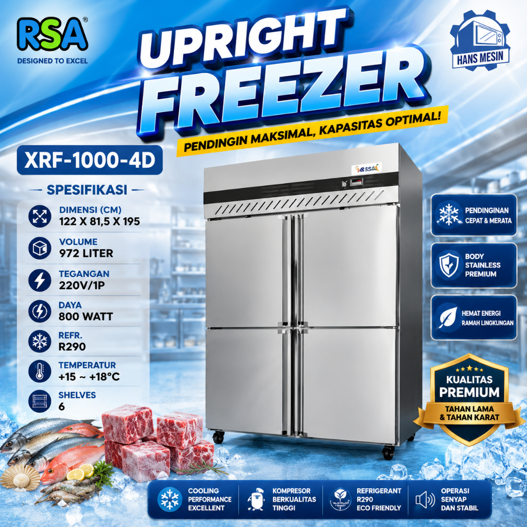 RSA UPRIGHT FREEZER XRF-1000-4D / XRF10004D / XRF 10004D