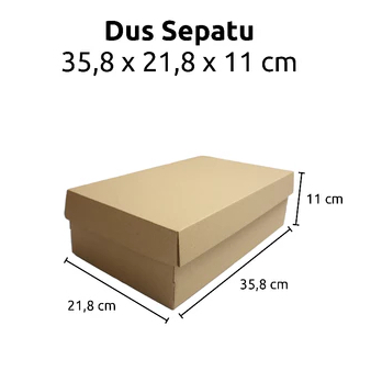 Dus Sepatu Kardus Packaging Polos 35.8 x 21.8 x 11 cm