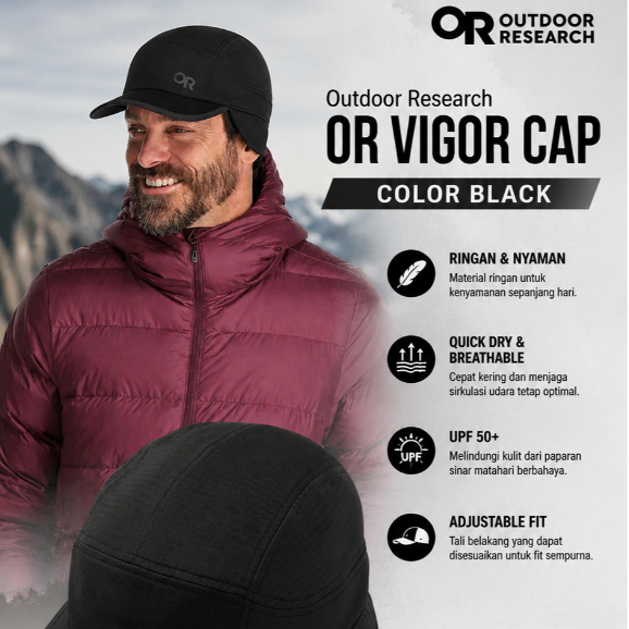 Topi Outdoor Research OR Vigor Cap Color Black