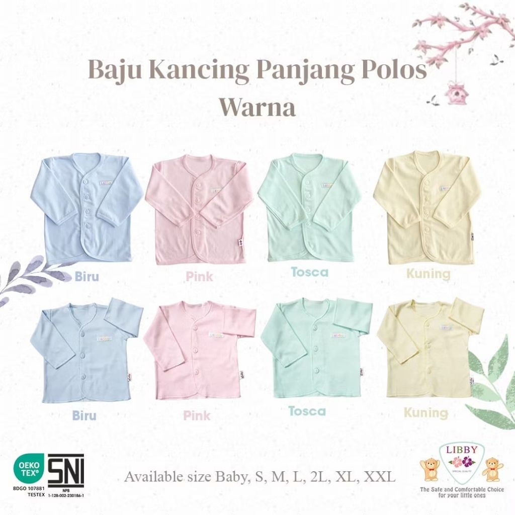 LIBBY Baju Panjang Newborn & Anak Polos