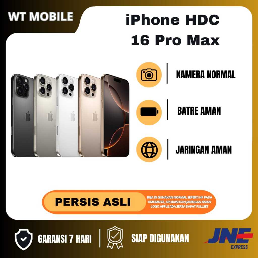IPHONE 16 PROMAX HDC 6/128 MULUS KELENGKAPAN BOX KABEL SIAP PAKAI