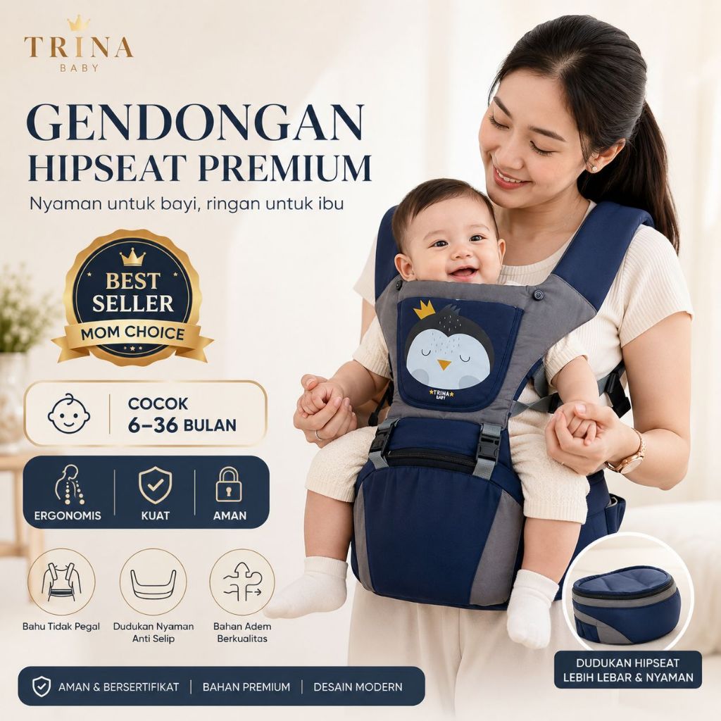 [New TB] SPECIAL TRINA BABY - GENDONGAN DEPAN HIPSEAT KARAKTER LUCU Gendongan Newborn