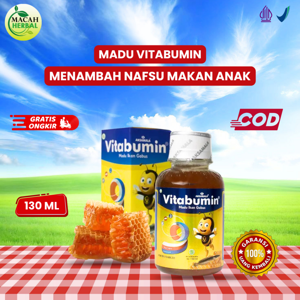 MADU VITABUMIN 130ML/VITABUMIN MADU IKAN GABUS/VITABUMIN MADU ANAK