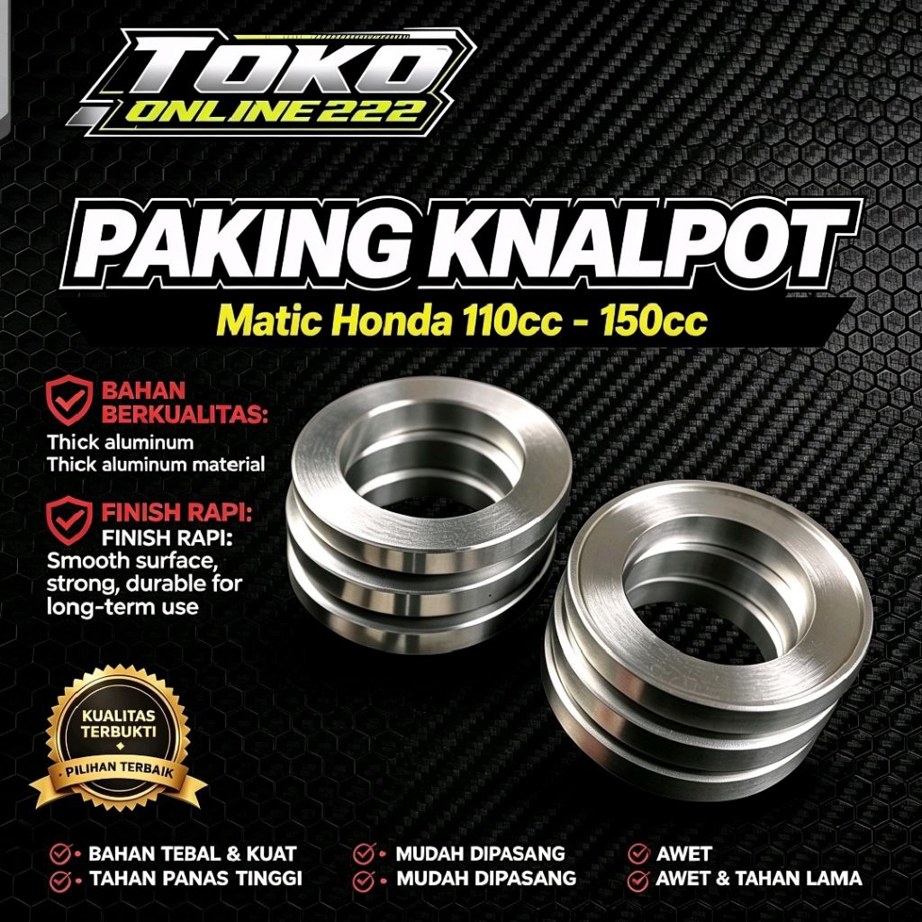 Paking Knalpot Beat Fi Karbu Scoopy Vario 110 Genio Fi Karbu Model Nat Dan Rata Bahan Alumunium