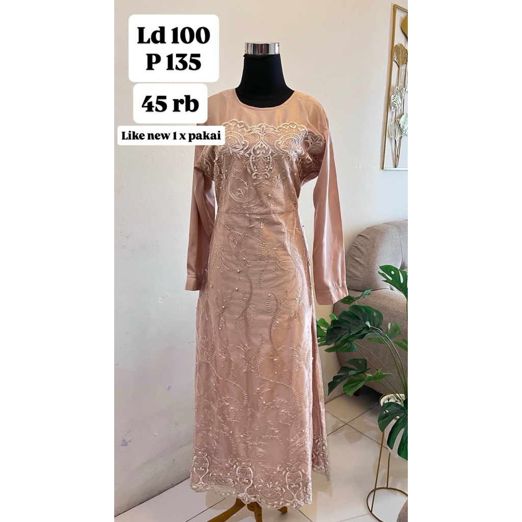 gamis coklat muda likenew