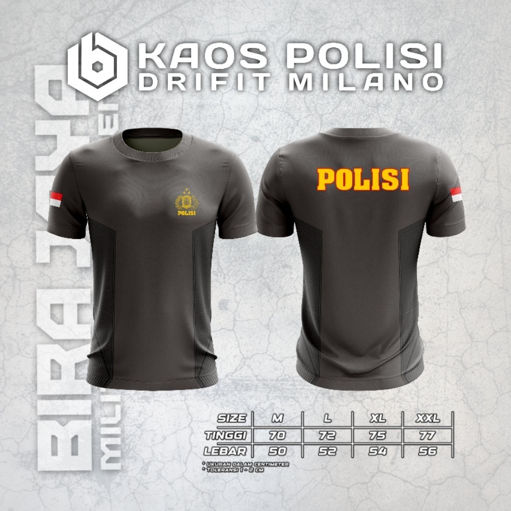Kaos Polisi/ Kaos Polri Bahan Dryfit Milano / Kaos jersey Polisi
