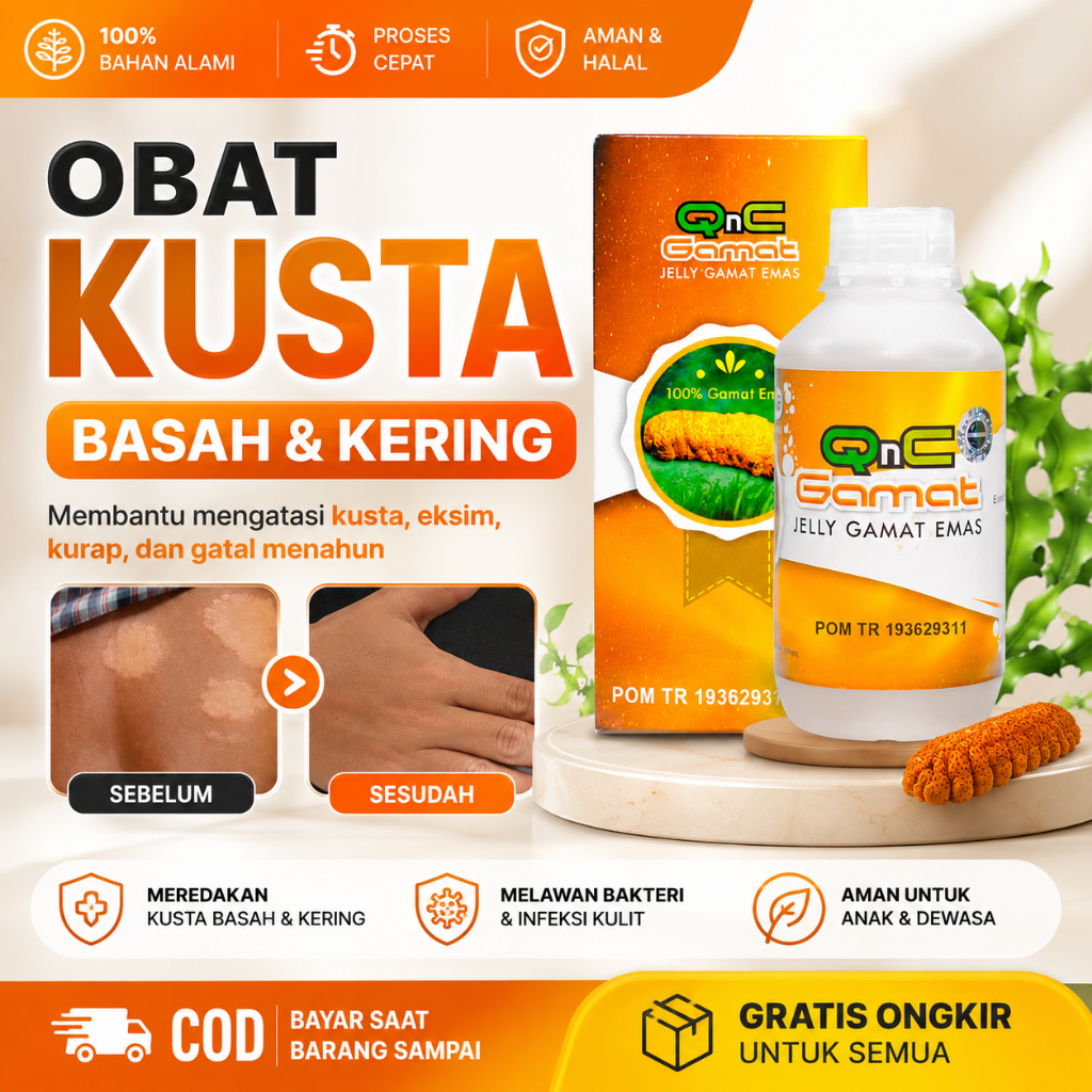 Obat Kusta - Lepra - Kusta Kering - Kusta Basah - Obat Penyakit Kulit - Qnc Jelly Gamat Asli 100%