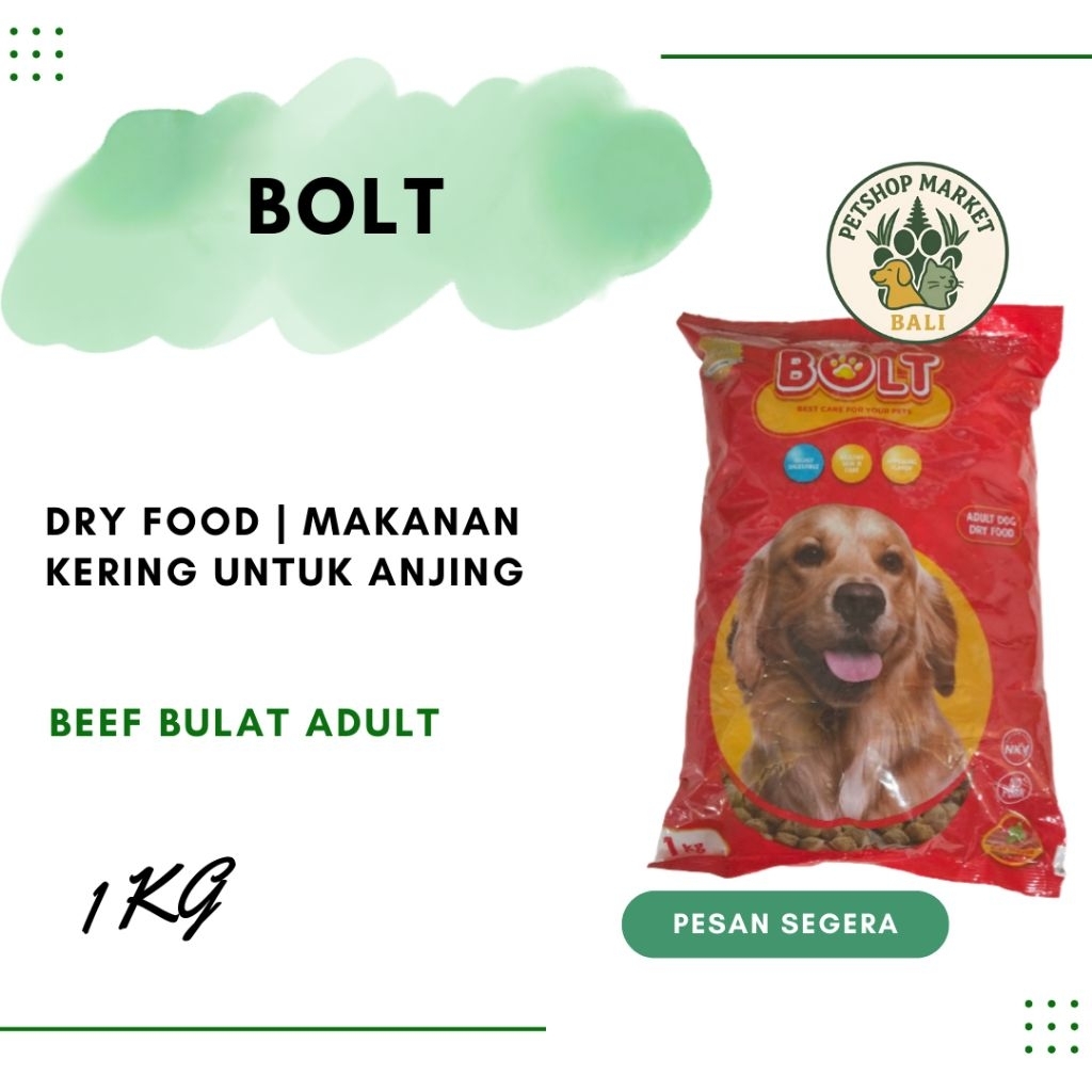 Bolt Dog 1kg -Beef Bulat Adult