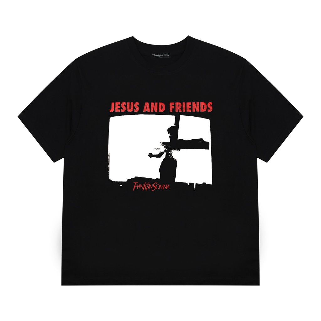 Thanksinsomnia t shirt Jesus and friends black sz L