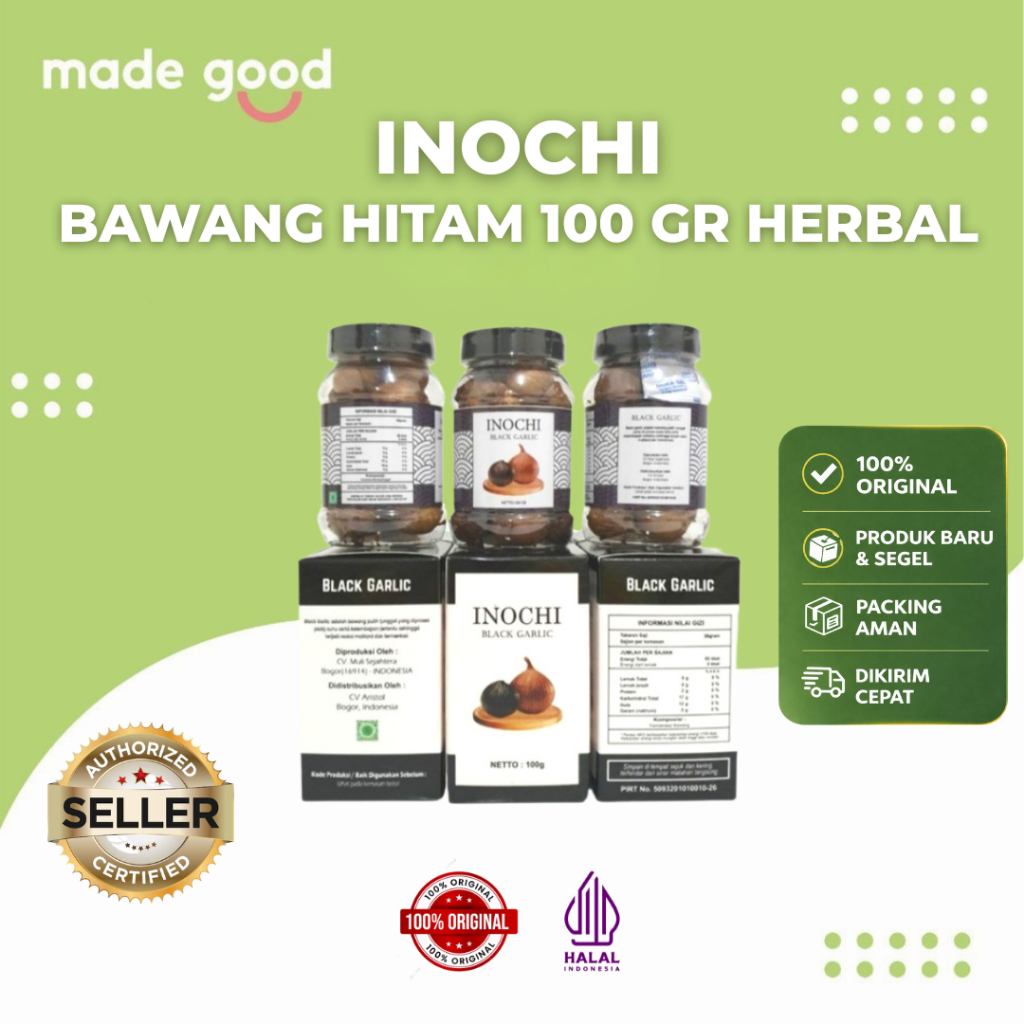 Inochi Bawang Hitam Tunggal Herbal 100gr Mengurangi Lemak Darah