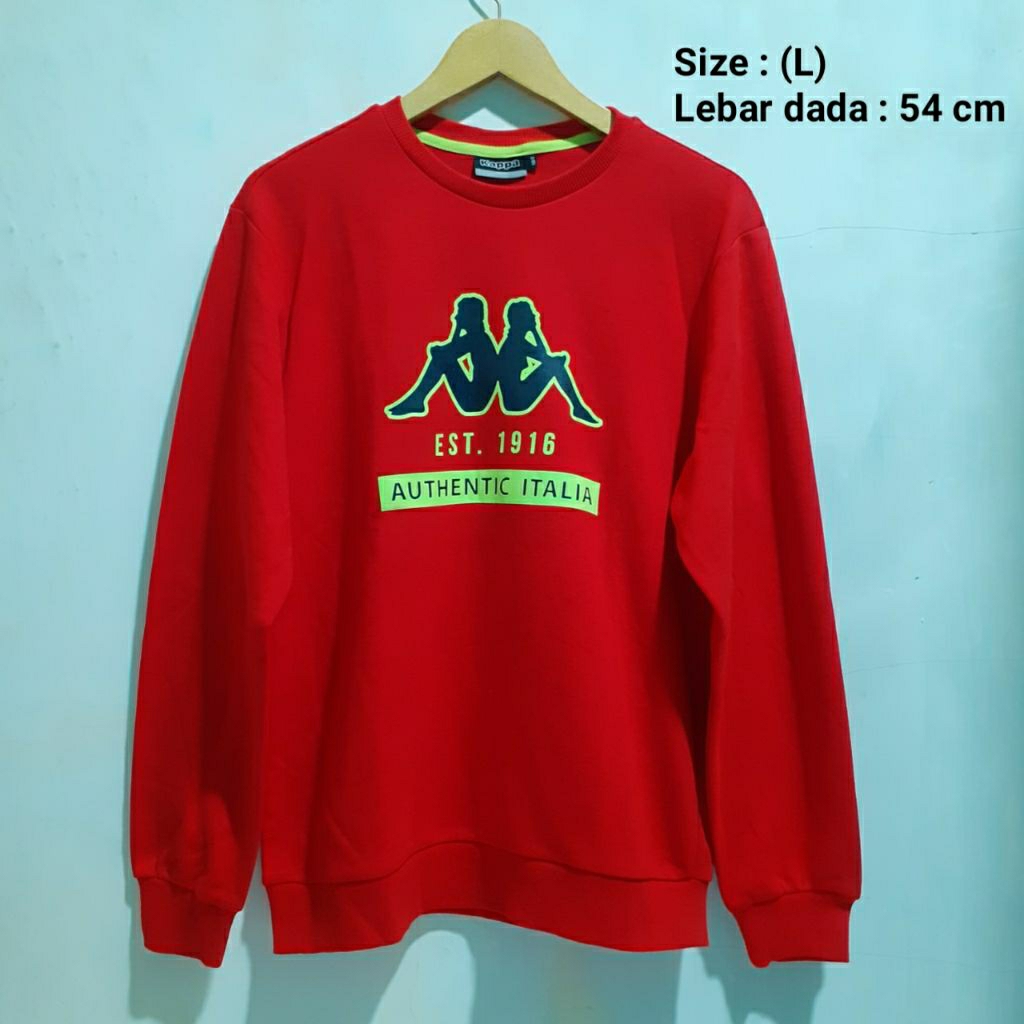 sweater pria kappa original crewneck outerwear winter jaket lengan panjang authentic sporty outdoor