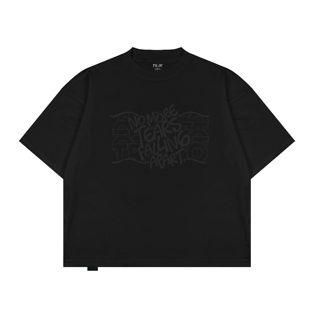 Troy Company Boxy Oversize Tshirt Black Wavy - Kaos Pria Boxy Oversize Hitam MBD 2572
