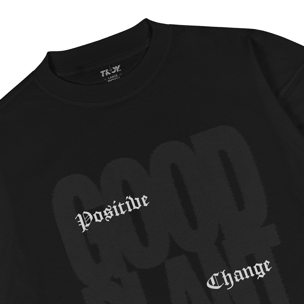 Troy Company Boxy Oversize Tshirt Black Good Plant - Kaos Pria Boxy Oversize Hitam MBD 3108