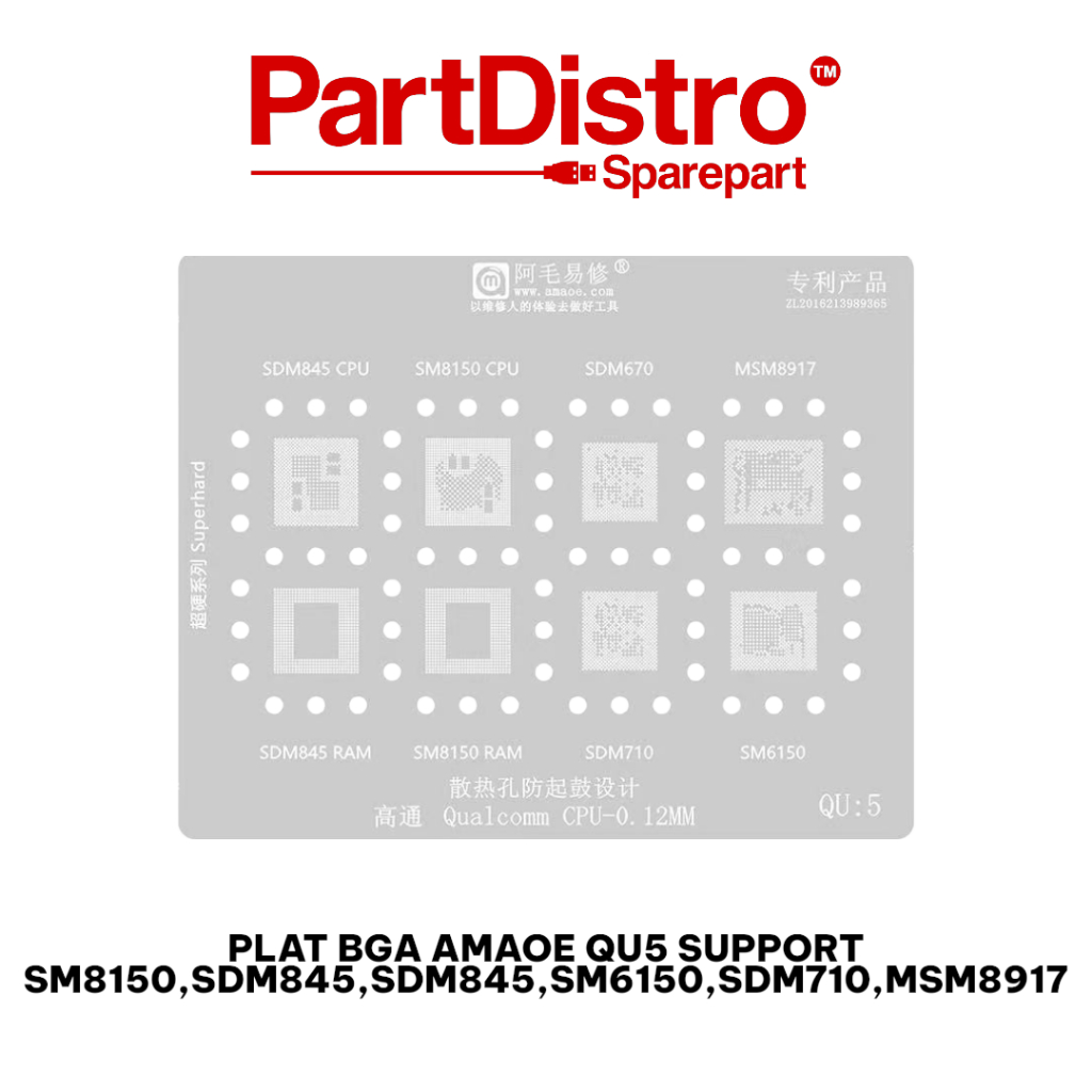 PLAT CETAKAN IC AMAOE QU5 / PLAT BGA AMAOE QU5 SUPPORT SM8150,SDM845,SDM845,SM6150,SDM710,MSM8917